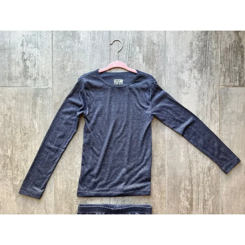 32 DEGREES Kid's Heat Base Layer Set 2 Piece Long Sleeve Top & Leggings 6 Small
